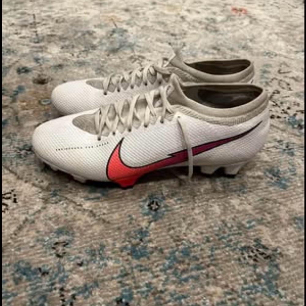 Nike White and Red Soccer Cleats
